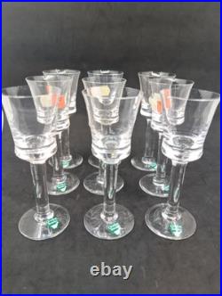 Set 9 VTG Orrefors Glassware Clear Crystal Sherry Cordial withoriginal sticker