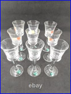 Set 9 VTG Orrefors Glassware Clear Crystal Sherry Cordial withoriginal sticker