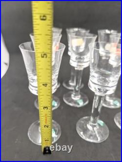 Set 9 VTG Orrefors Glassware Clear Crystal Sherry Cordial withoriginal sticker