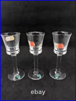 Set 9 VTG Orrefors Glassware Clear Crystal Sherry Cordial withoriginal sticker