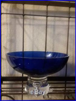 Set Block Crystal Stockholm Cobalt Blue Pitcher, Decanter, Bowl, Ice Bucket+