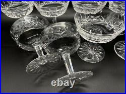 Set LOT of 8 WATERFORD Crystal 4-1/8 LISMORE Champagne Tall Sherbet Glass Stems