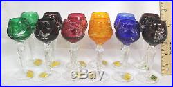Set Of 12 Colorful German Cut Crystal Cordials 5