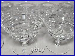 Set Of 12 Signed Waterford Mourne Cut Crystal Low Sherbert Glasses 3 1/2 High