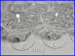 Set Of 12 Signed Waterford Mourne Cut Crystal Low Sherbert Glasses 3 1/2 High