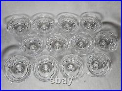 Set Of 12 Signed Waterford Mourne Cut Crystal Low Sherbert Glasses 3 1/2 High