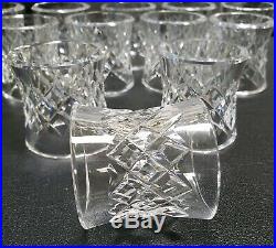 Set Of 12! Vintage Waterford Crystal Ireland Comeragh Cut Napkin Rings