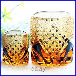 Set Of 2 Pcs Vintage Hand Cut To Crystal Whiskey and Shot Glasses Gift Pack