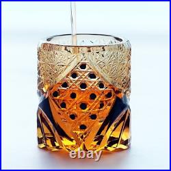 Set Of 2 Pcs Vintage Hand Cut To Crystal Whiskey and Shot Glasses Gift Pack