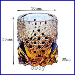 Set Of 2 Pcs Vintage Hand Cut To Crystal Whiskey and Shot Glasses Gift Pack