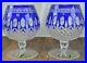 Set Of 2 Waterford Crystal Clarendon Snifter Balloon Cobalt Blue Brandy Glass