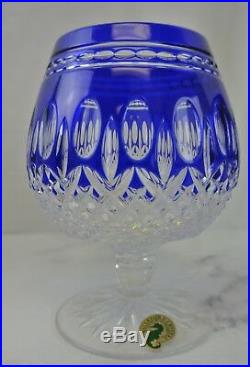Set Of 2 Waterford Crystal Clarendon Snifter Balloon Cobalt Blue Brandy Glass