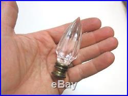 Set Of 2 Waterford Crystal Spear Lamp Finials With Brass Base