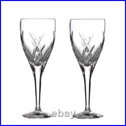 Set Of 2 Waterford John Rocha Signature 8.25 Inches Tall White Wine Stem Glasses