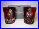 Set Of 2 Waterford Snow Crystals Ruby Red Whiskey Double Old Fashioned Glasses