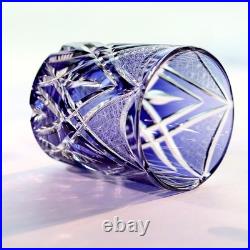 Set Of 2PCS Edo Kiriko Crystal Whiskey Glasses Hand Cut To 9oz Gift Packing