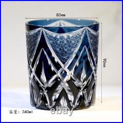 Set Of 2PCS Edo Kiriko Crystal Whiskey Glasses Hand Cut To 9oz Gift Packing