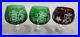 Set Of 3 Ajka Marsala Brandy Snifters 2 Emerald & 1 Ruby Color Lead Crystal