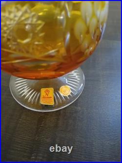 Set Of 3 Colored Crystal NACHTMANN Traube Cognac/Brandy Glasses Mint In Box