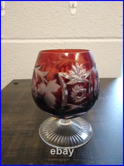 Set Of 3 Colored Crystal NACHTMANN Traube Cognac/Brandy Glasses Mint In Box