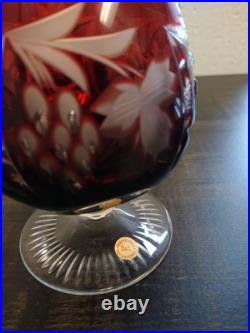 Set Of 3 Colored Crystal NACHTMANN Traube Cognac/Brandy Glasses Mint In Box