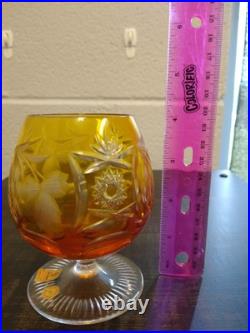 Set Of 3 Colored Crystal NACHTMANN Traube Cognac/Brandy Glasses Mint In Box