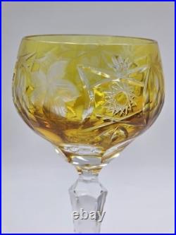 Set Of 3 Nachtmann Traube Cut to Clear Crystal 8 1/4 Tall Hock Wine Glasses