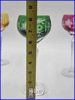 Set Of 3 Nachtmann Traube Cut to Clear Crystal 8 1/4 Tall Hock Wine Glasses