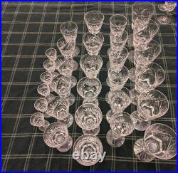 Set Of 30 Waterford ASHLING CRYSTAL Glasses Water Claret White Wine Champagne
