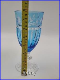 Set Of 4 AJKA Crystal Cut to Clear Iced Tea Water Goblets Glasses Proinnseas