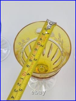 Set Of 4 AJKA Crystal Cut to Clear Iced Tea Water Goblets Glasses Proinnseas