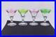 Set Of 4 Bleikristall Handgeschliffen Crystal Multicolor Footed Cordial Glasses