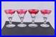 Set Of 4 Bleikristall Handgeschliffen Crystal Ruby Red Footed Cordial Glasses