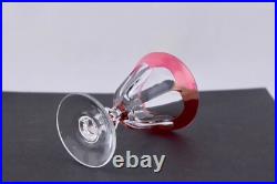 Set Of 4 Bleikristall Handgeschliffen Crystal Ruby Red Footed Cordial Glasses