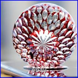 Set Of 4 Crystal Edo Kiriko Traditional Style Craft Collected Rock Glass 330ml