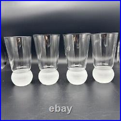 Set Of 4 Kate Spade Park Place By Lenox Highball Frosted Ball Stems Discontinued