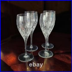 Set Of 4 Miller Rogaska Tulipe Crystal Wine Glasses High End Crystal 8.25T EC