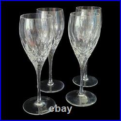 Set Of 4 Miller Rogaska Tulipe Crystal Wine Glasses High End Crystal 8.25T EC