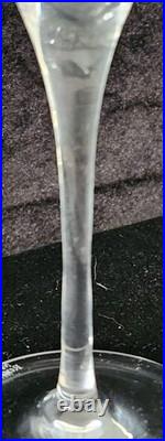 Set Of 4 Miller Rogaska Tulipe Crystal Wine Glasses High End Crystal 8.25T EC