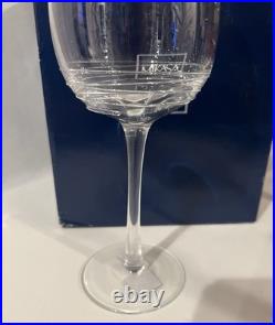Set Of 4 NEW Mikasa Swirl Clear 9 1/2 17oz Clear Water Goblets Wine Glasses NIB