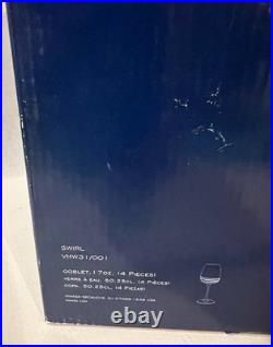 Set Of 4 NEW Mikasa Swirl Clear 9 1/2 17oz Clear Water Goblets Wine Glasses NIB