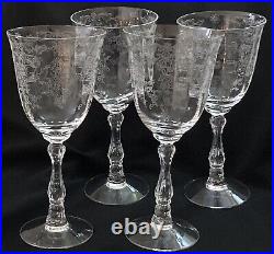 Set Of 4 Navarre Clear by Fostoria Water Goblets