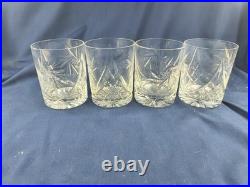 Set Of 4 Rare Ajka Crystal Csopak Old Fashioned Glass 3-3/4 tall Hungary