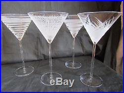 Set Of 4 Salviati Venezia Crystal Italian Martini Glasses
