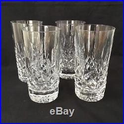 Set Of 4 Waterford Crystal Glass Tumblers High Ball Lismore Flat Bottom