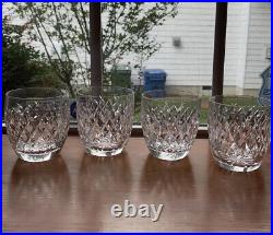 Set Of 4 Waterford Crystal Powerscourt Old Fashioned Glasses 3.5