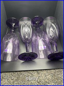 Set Of 4 Waterford Marquis Brookside Ombre Plum Iced Beverage 9