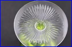 Set Of 4 Wine Goblets Chartreuse Yellow Green Clear Brilliant Era Cut Crystal