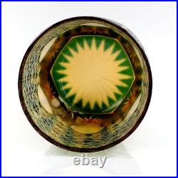 Set Of 4pcs Whiskey Glass 8.3 Ounces Hand Carved Edo Kiriko Colored Glassware