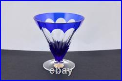 Set Of 5 Bleikristall Handgeschliffen Crystal Multicolor 3 Footed Shot Glasses